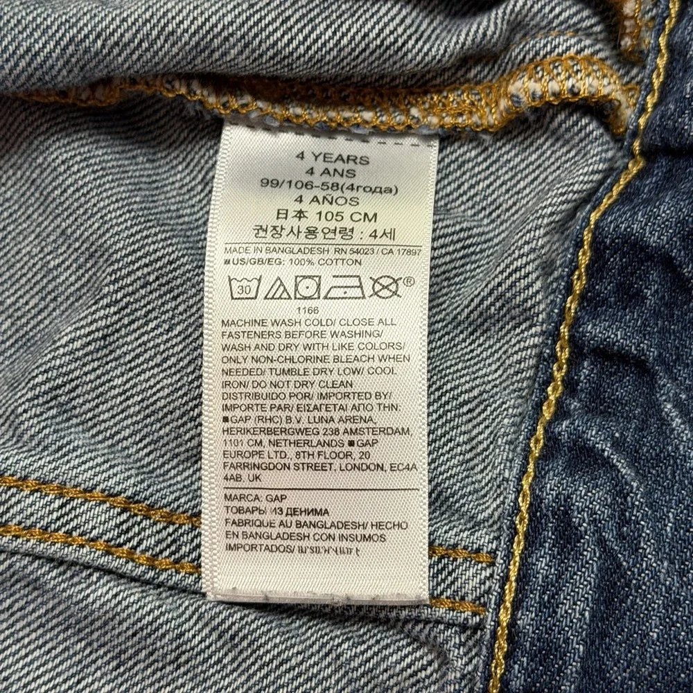 Gap Denim Unisex Toddler Classic Stretch Cotton Denim Jacket Blue Medium Wash 4T